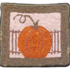 Pumpkin With Fence Rug Hooking Kit