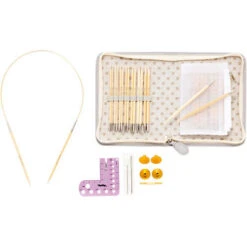 CarryC Interchangeable Bamboo Knitting Needle Long Set -Textile Supply Store SPI 072978b 92449.1562262750