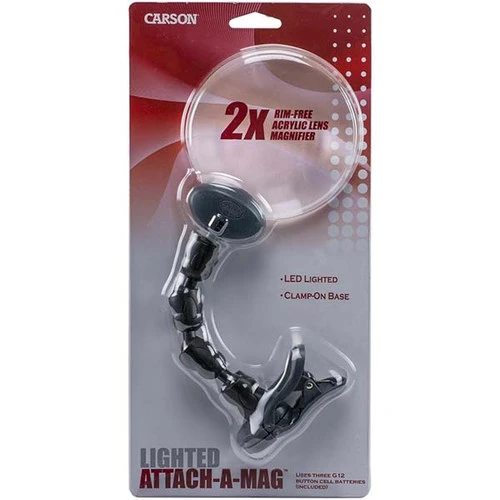 Carson Attach-A-Mag Flexible Lighted Magnifier 4 Carson Attach-A-Mag Flexible Lighted Magnifier - Image 2